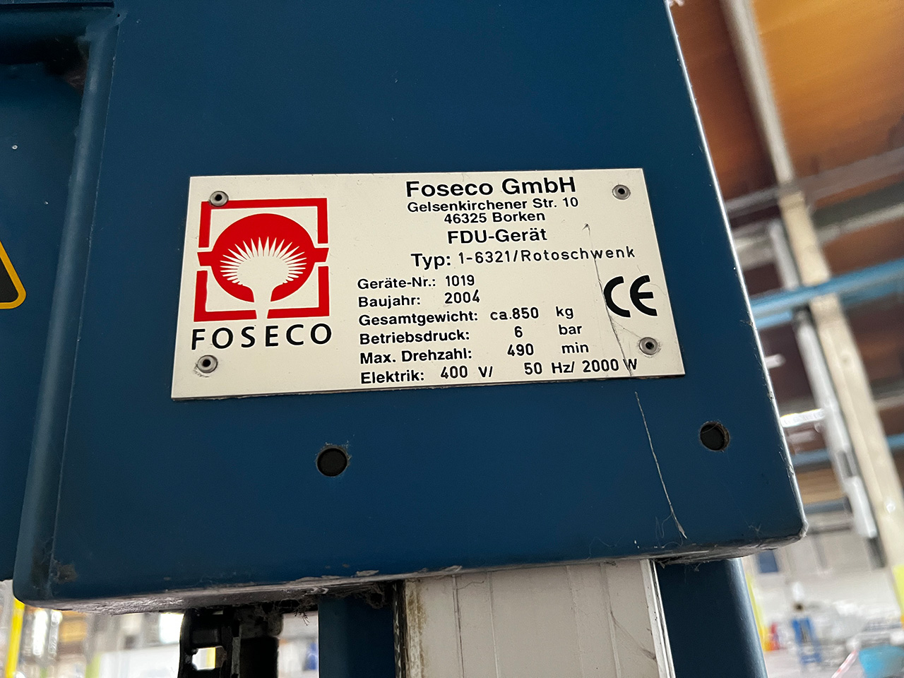 Foseco Rotostativ 1-6321 脱气装置 ZU2237，二手